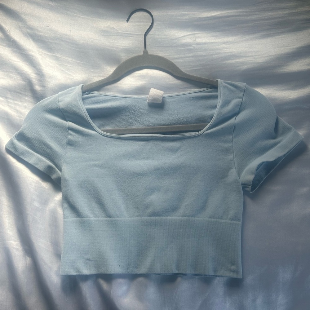 Nikibiki Blue Fitted Crop Top